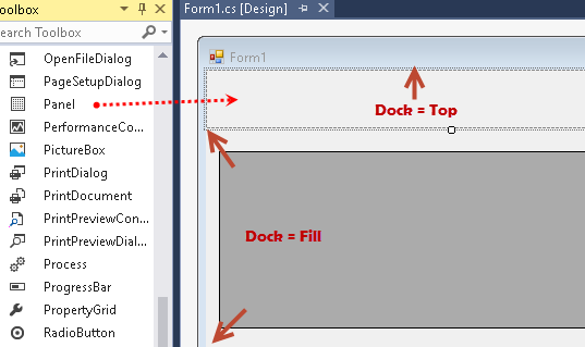 コントロールの Dock プロパティに Fill を設定した時に コントロールが重なる時の対処方法 C を用いた開発 C 入門